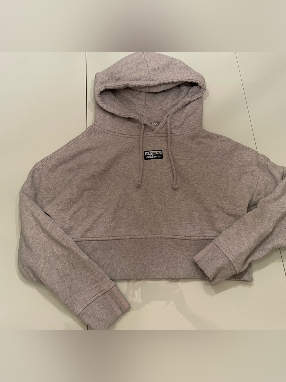Adidas Women’s Cropped Hoodie in Light gray